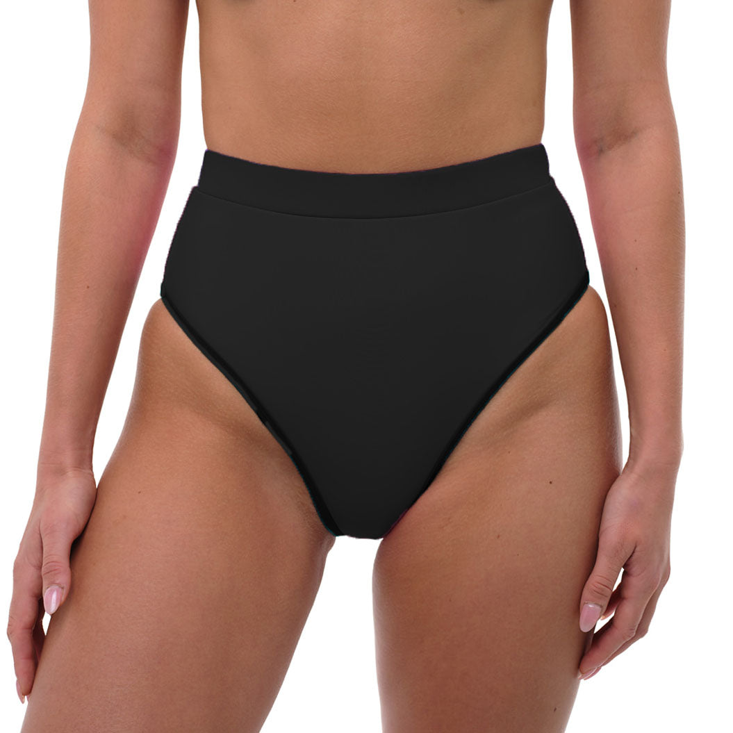 Black high-rise bikini bottom Plus size