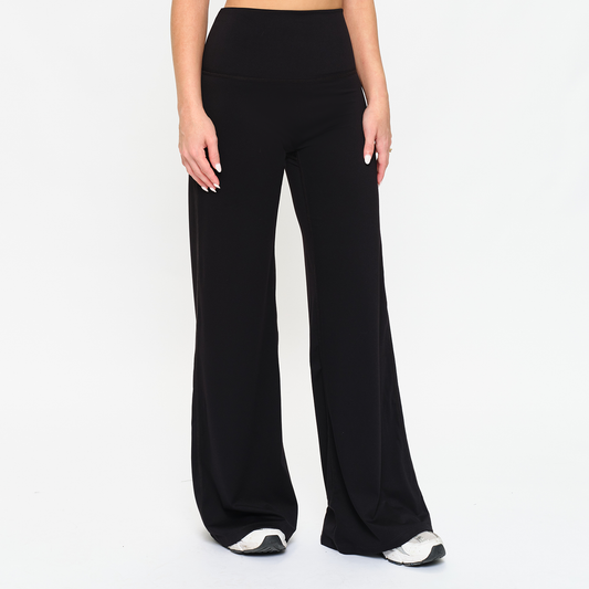 LOGAN-WIDE Black Flare Legging - LONG