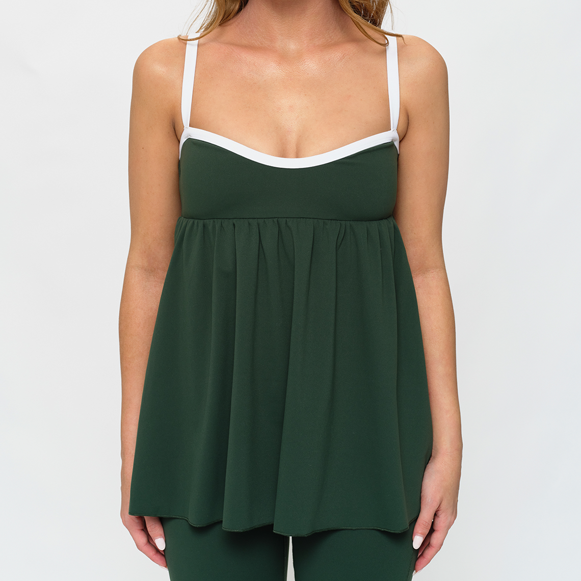 SYDNEY-TOP Evergreen Sweetheart Scoop Tunic Babydoll Top