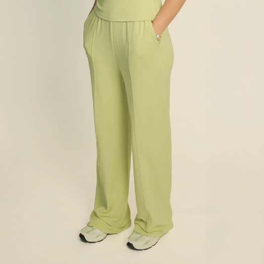 EMERSON Honeydew Wide Leg Knit Pant - SHORT