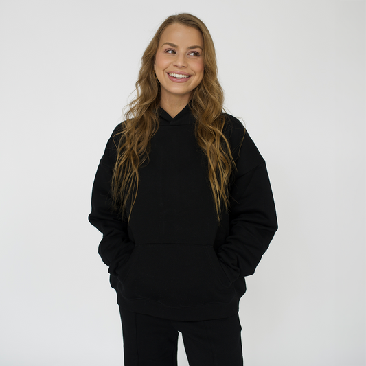 ZOEY Black Fleece Hoodie