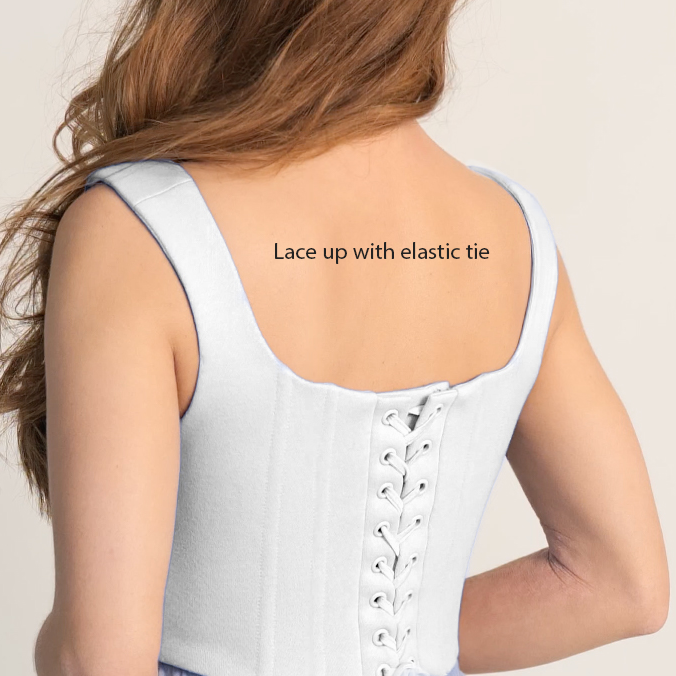 JULIET White Knit Corset Top