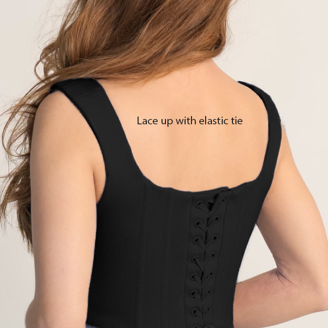 JULIET Black Knit Corset Top