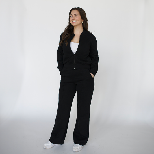 EMERSON Black Fleece Wide Leg Pant - LONG