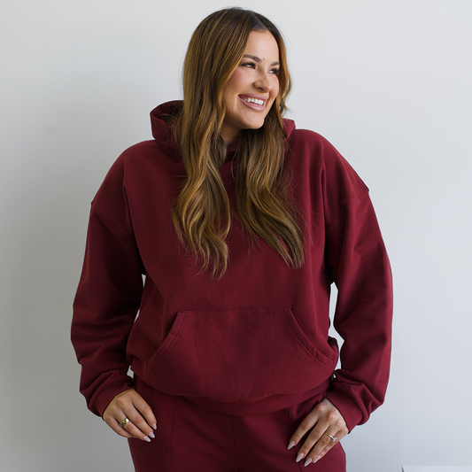 ZOEY Maroon Fleece Hoodie